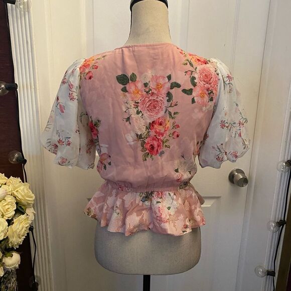 Hemant& Nandita rose floral embroidered top, XS - Picture 10 of 16